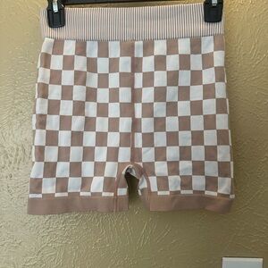Checkered Shorts in Brown and White